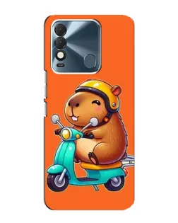 Чехол для TECNO Spark 8 с картинкой «Капибара на скутере»