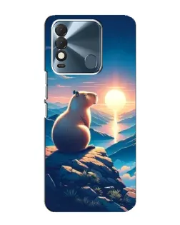 Чехол для TECNO Spark 8 с картинкой «Закат солнца с капибарой»