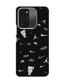 Чохол для TECNO Spark 8C з картинкою «Nike Black Pattern»