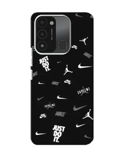 Чохол для TECNO Spark 8C з картинкою «Nike Black Pattern»