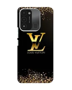 Чехол для TECNO Spark 8C с картинкой «LV — золотые искры»