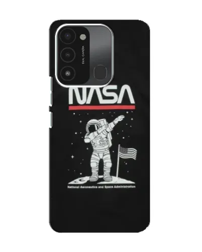 Чохол для TECNO Spark 8C з картинкою «NASA — крокуємо по Місяцю»