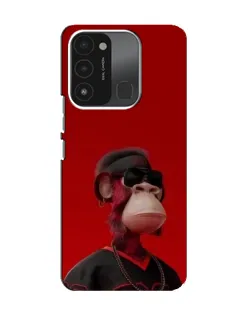 Чехол для TECNO Spark 8C с картинкой «Bored Ape в красном»