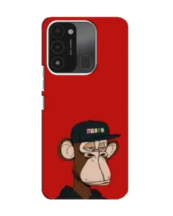 Чехол для TECNO Spark 8C с картинкой «Bored Ape — красный фон»