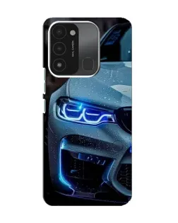 Чохол для TECNO Spark 8C з картинкою «Погляд BMW з синіми фарами»
