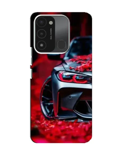 Чохол для TECNO Spark 8C з картинкою «Спортивна BMW та квіти»