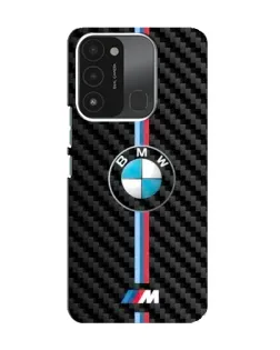 Чохол для TECNO Spark 8C з картинкою «Емблема BMW та карбон»