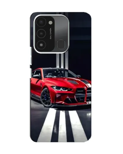 Чохол для TECNO Spark 8C з картинкою «Червона BMW на дорозі»