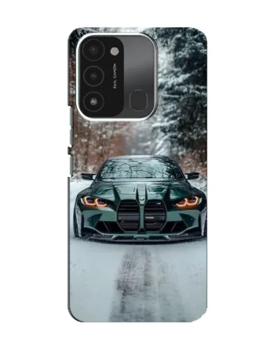 Чохол для TECNO Spark 8C з картинкою «BMW у зимовому лісі»