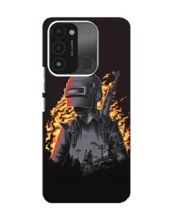 Чохол для TECNO Spark 8C з картинкою «PUBG — вогняний силует»