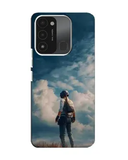 Чохол для TECNO Spark 8C з картинкою «Герой PUBG на скелі»