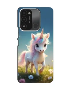 Чехол для TECNO Spark 8C с картинкой «Единорог на поляне»