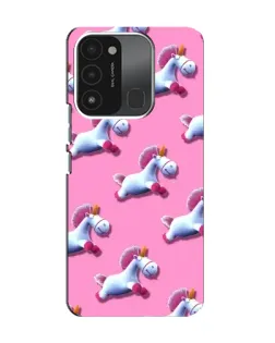 Чехол для TECNO Spark 8C с картинкой «Единороги на розовом»