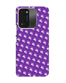 Чехол для TECNO Spark 8C с картинкой «Единороги на фиолетовом»