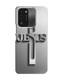Чохол для TECNO Spark 8C з картинкою «Металевий хрест Jesus»