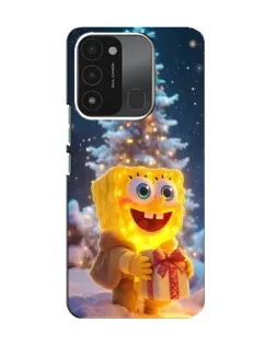 Чехол для TECNO Spark 8C с картинкой «Рождественский Спанч Боб»
