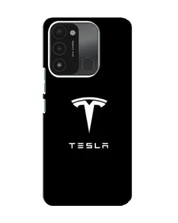 Чохол для TECNO Spark 8C з картинкою «Tesla White Logo»