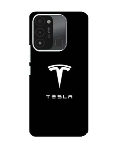 Чохол для TECNO Spark 8C з картинкою «Tesla White Logo»