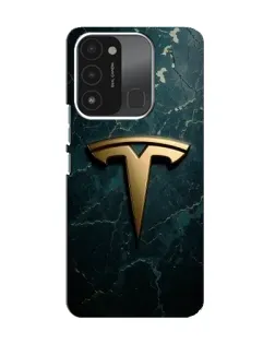 Чохол для TECNO Spark 8C з картинкою «Мармурова Tesla Gold»