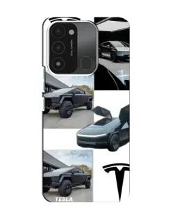 Чохол для TECNO Spark 8C з картинкою «Колаж Cybertruck Tesla»