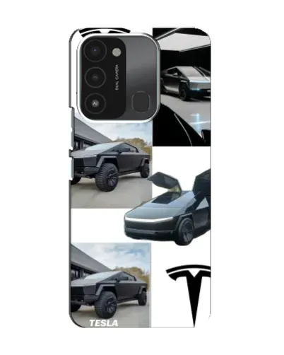 Чохол для TECNO Spark 8C з картинкою «Колаж Cybertruck Tesla»
