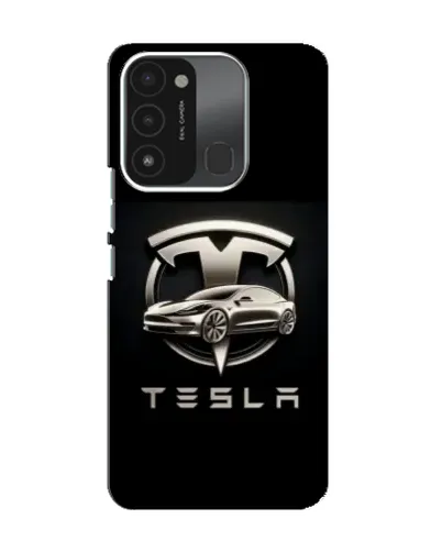 Чохол для TECNO Spark 8C з картинкою «Tesla — срібне авто»