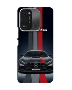 Чохол для TECNO Spark 8C з картинкою «Mercedes — білий карбон»