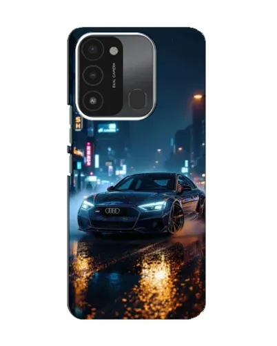 Чохол для TECNO Spark 8C з картинкою «Нічне місто та Audi»