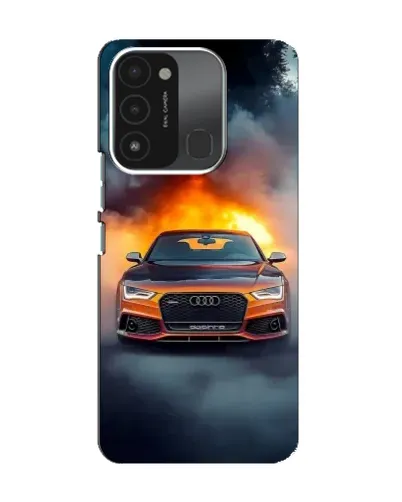 Чохол для TECNO Spark 8C з картинкою «Audi у вогняному диму»