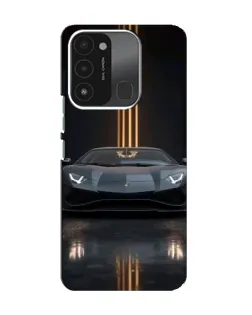 Чохол для TECNO Spark 8C з картинкою «Lamborghini золоті лінії»