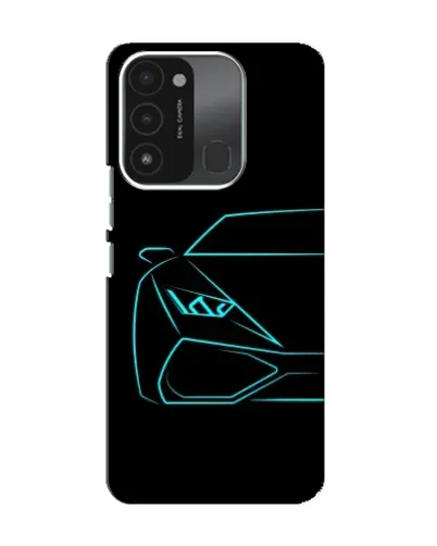 Чохол для TECNO Spark 8C з картинкою «Блакитний силует Lamborghini»
