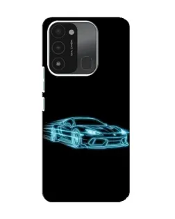 Чохол для TECNO Spark 8C з картинкою «Неоновий контур Lamborghini»