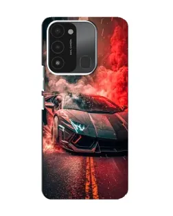 Чохол для TECNO Spark 8C з картинкою «Lamborghini червоний дим»