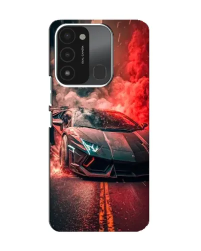 Чохол для TECNO Spark 8C з картинкою «Lamborghini червоний дим»