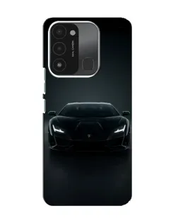 Чохол для TECNO Spark 8C з картинкою «Чорний Lamborghini Aventador»