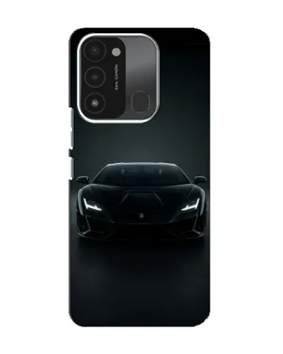Чохол для TECNO Spark 8C з картинкою «Чорний Lamborghini Aventador»