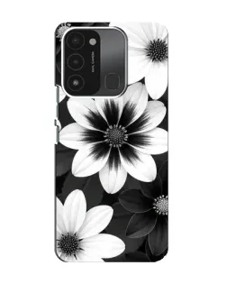 Чехол для TECNO Spark 8C с картинкой «Монохромные астры»