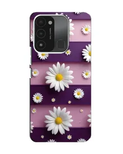 Чехол для TECNO Spark 8C с картинкой «Ромашки на фиолетовом»