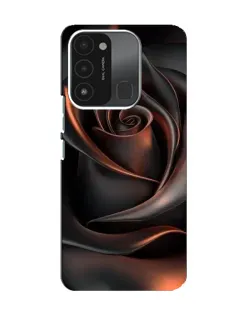 Чехол для TECNO Spark 8C с картинкой «Шелковая черная роза»