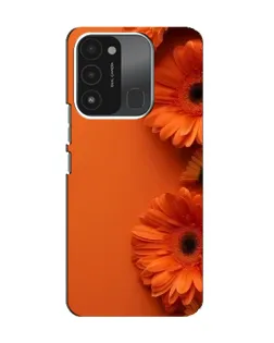 Чехол для TECNO Spark 8C с картинкой «Оранжевые герберы»