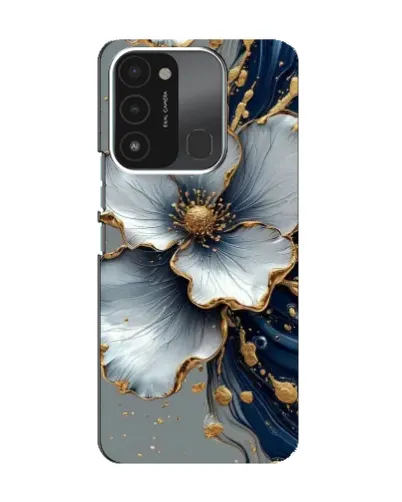 Чохол для TECNO Spark 8C з картинкою «Біла квітка та золотий флюїд» Чохол для TECNO Spark 8C з картинкою «Біла квітка та золотий флюїд»