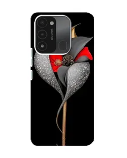 Чехол для TECNO Spark 8C с картинкой «Серебряный фантазийный цветок»
