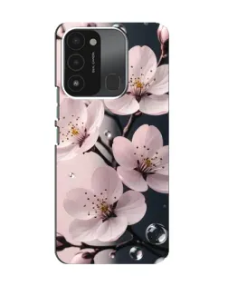 Чехол для TECNO Spark 8C с картинкой «Нежная сакура и капли»