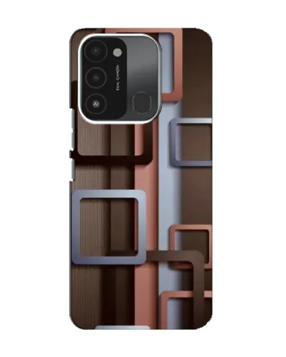Чохол для TECNO Spark 8C з картинкою «Коричневі об'ємні квадрати»