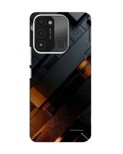 Чохол для TECNO Spark 8C з картинкою «Чорні геометричні блоки»