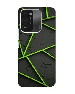 Чохол для TECNO Spark 8C з картинкою «Зелені геометричні лінії»