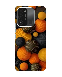 Чохол для TECNO Spark 8C з картинкою «Об'ємні помаранчеві сфери»