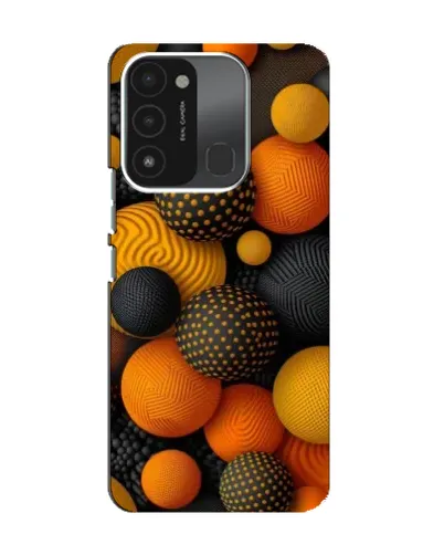 Чохол для TECNO Spark 8C з картинкою «Об'ємні помаранчеві сфери»