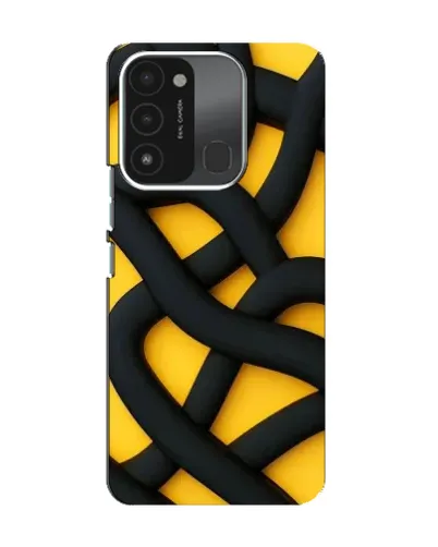 Чохол для TECNO Spark 8C з картинкою «Чорне жовте переплетення»