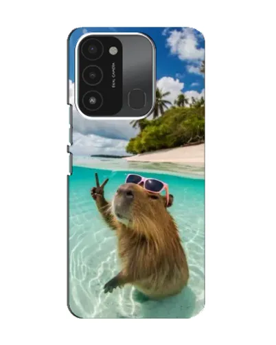 Чохол для TECNO Spark 8C з картинкою «Капібара на морі»